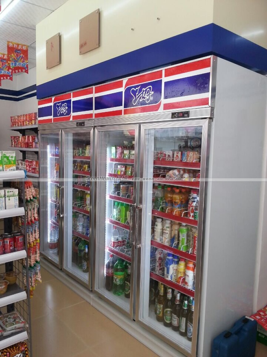 四門(mén)飲料展示柜
